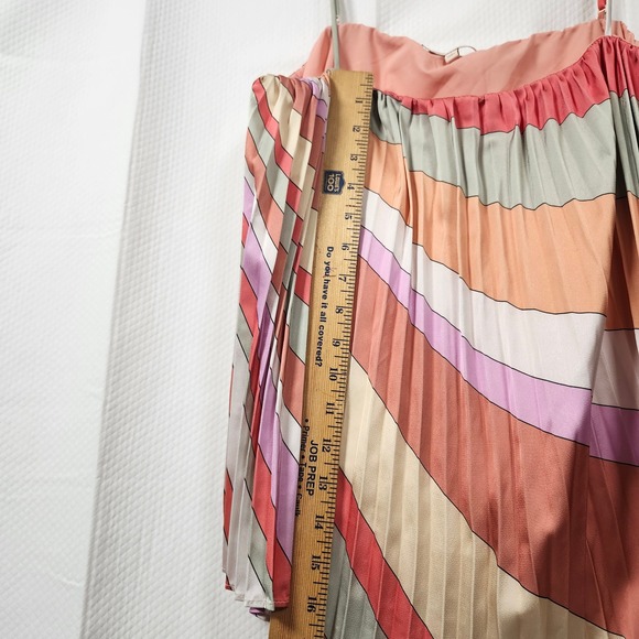 Skies Are Blue Pleated Cami Tank Top Multicolor Stripe Boho Size‎ L - Picture 7 of 7